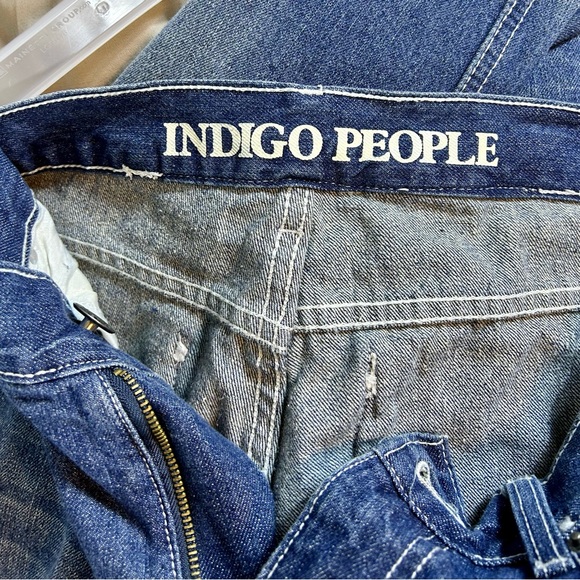 Men’s Indigo People Distressed Straight Leg Jeans Sz 34 x 32 - Picture 11 of 13